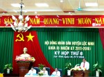 Quang cảnh kỳ họp thứ sáu, HĐND huyện Lộc Ninh, Khóa IX.