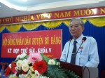 Đ/c Đoàn Văn Bé – Chủ tịch HĐND huyện phát biểu khai mạc kỳ họp