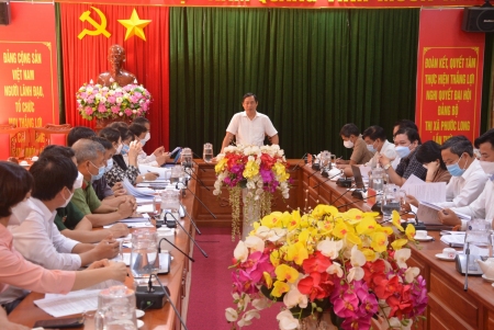 Thường trực HĐND tỉnh giám sát tình hình triển khai và kết quả thực hiện Nghị quyết của HĐND tỉnh về kế hoạch phát triển kinh tế - xã hội năm 2021 tại thị xã Phước Long