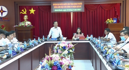 Đoàn ĐBQH tỉnh tiếp xúc cử tri với cán bộ, công nhân viên và người lao động Công ty Điện lực Bình Phước