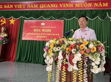 Đại biểu Quốc hội khóa XV Nguyễn Tuấn Anh TXCT tại xã Phước Minh, huyện Bù Gia Mập