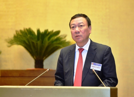 Tổng Thanh tra Chính phủ Đoàn Hồng Phong trình bày Tờ trình dự án Luật Thanh tra (sửa đổi)