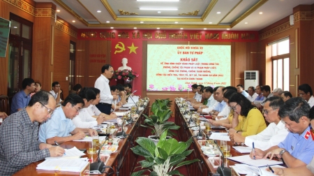 Đoàn khảo sát Ủy ban Tư pháp của Quốc hội làm việc  với UBND huyện Chơn Thành
