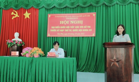 Đoàn đại biểu Quốc hội tỉnh tiếp xúc cử tri trước kỳ họp thứ 4, Quốc hội khóa XV tại huyện Đồng Phú