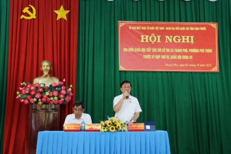 Đoàn đại biểu Quốc hội tiếp xúc cử tri trước kỳ họp thứ 4, Quốc hội khóa XV tại huyện Lộc Ninh và thị xã Bình Long